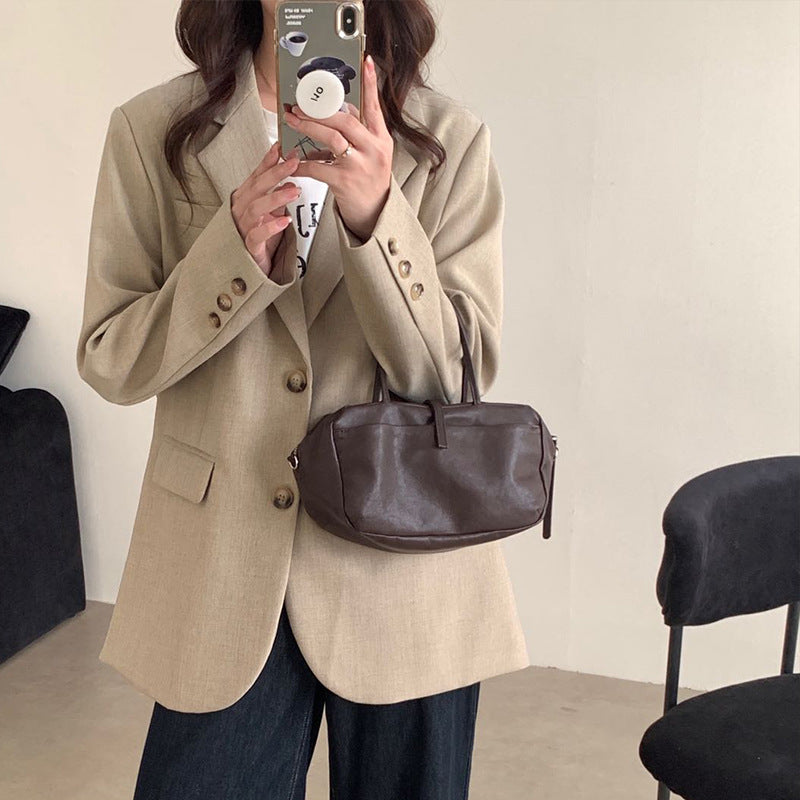 1191 genuine leather boston handbag