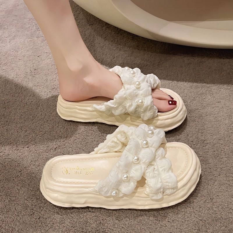4161 outdoor fashion pearl summer slippers