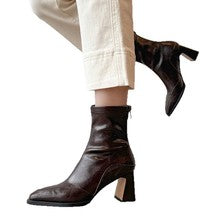 2723 pointed-toe genuine leather boots