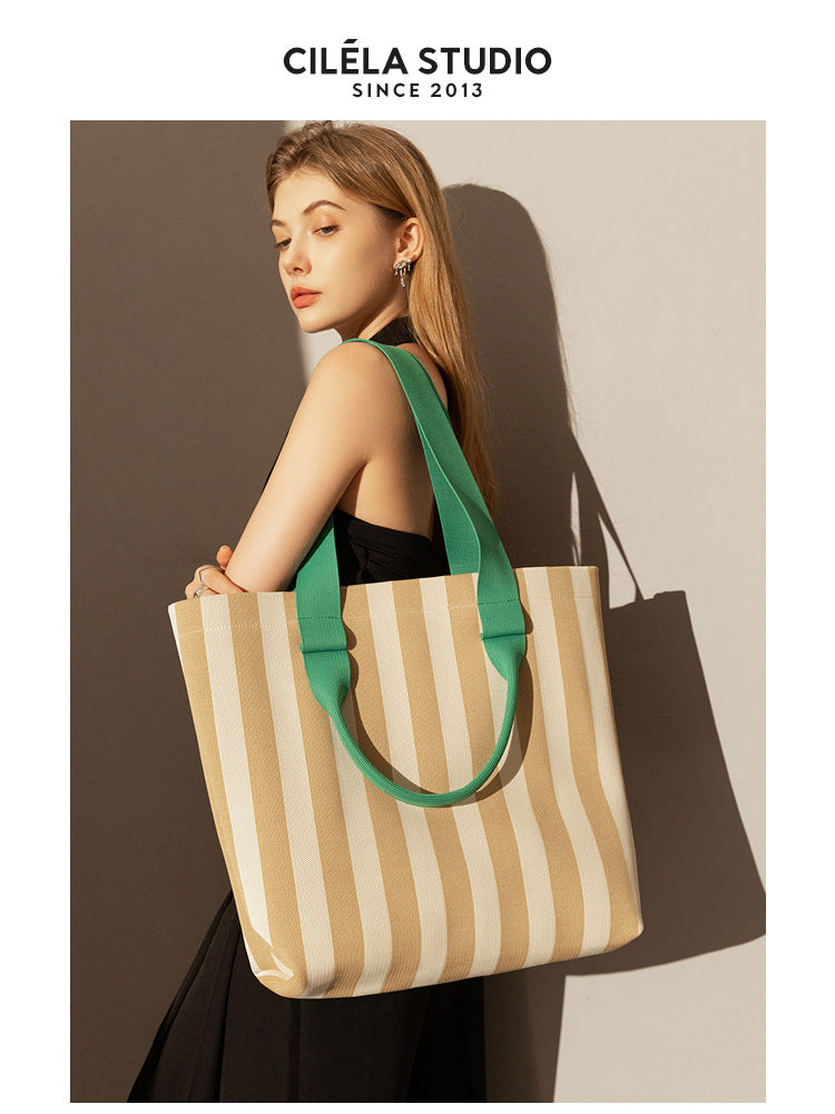 647 colorful stripe large totes bag