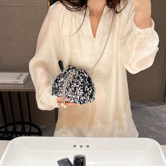 1501 sequin bucket crossbody bag