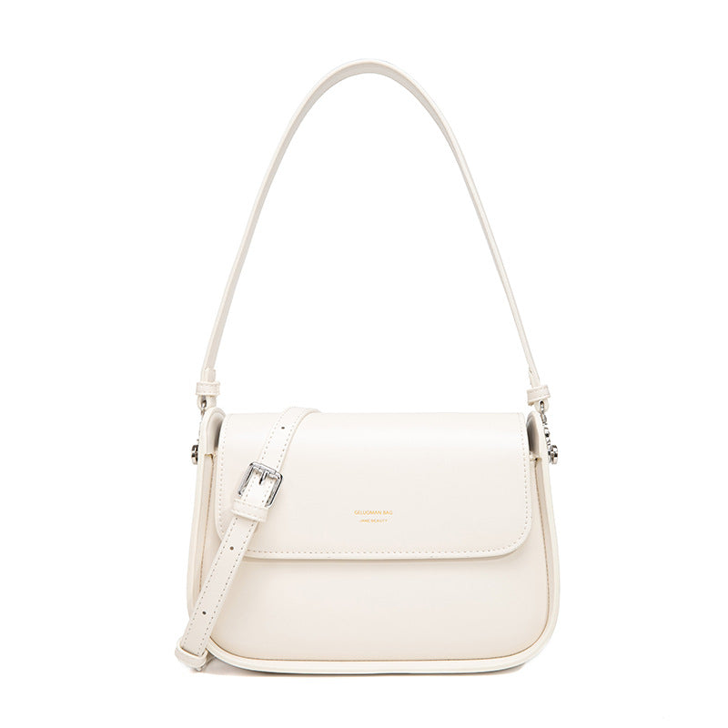 1709 flap solid crossbody bag genuine leather handbag