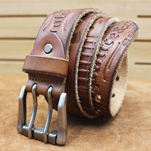 2212 vintage pin buckle cowhide belt