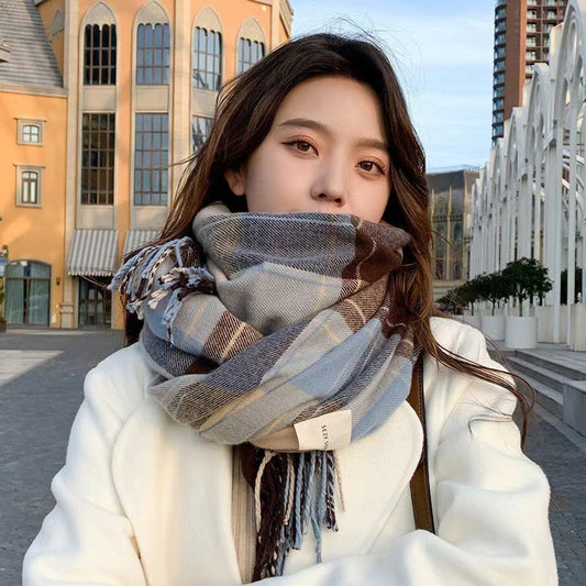 1836 plaid cashmere women scarf