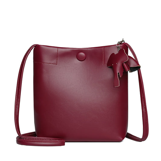 1914 genuine leather bucket handbag