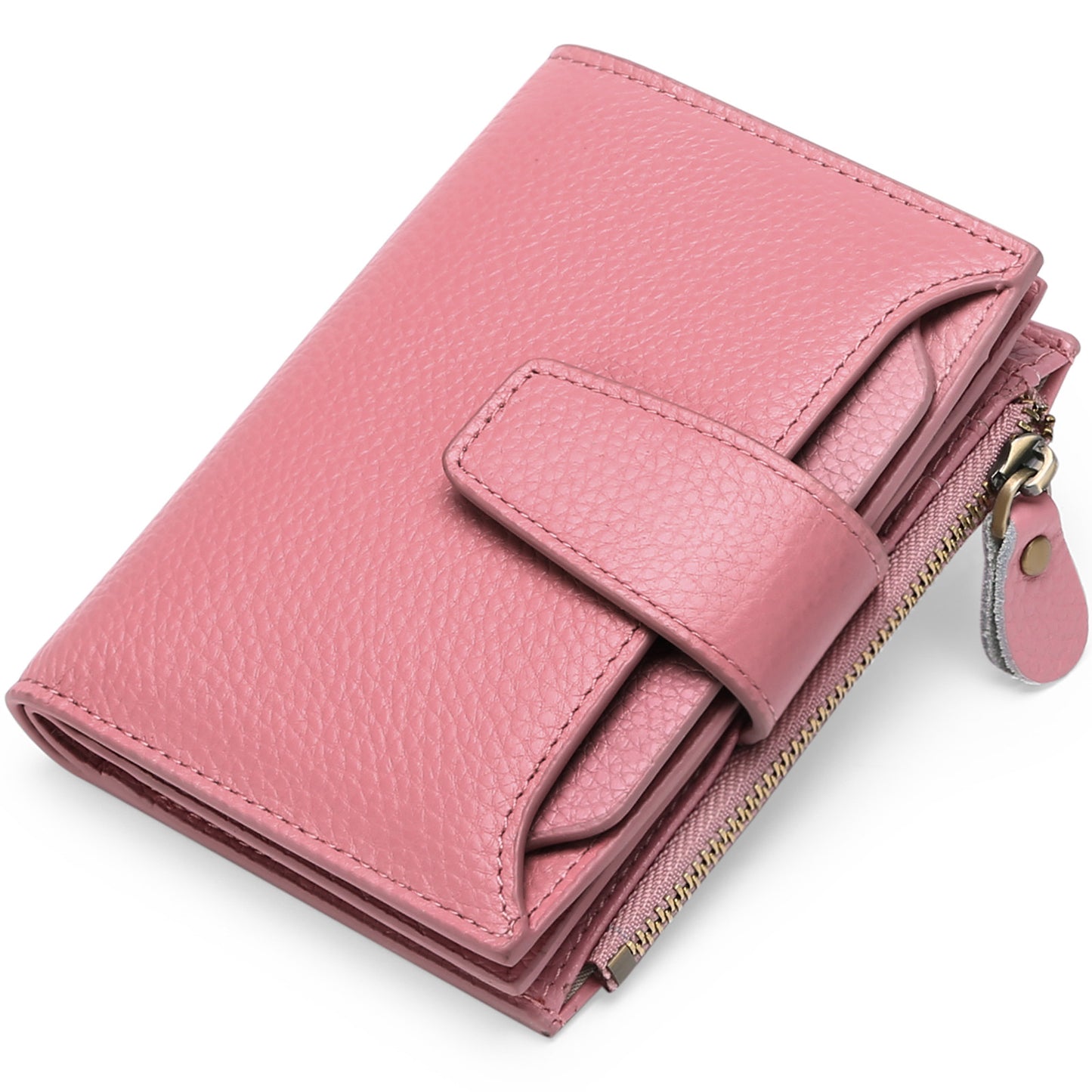 AK-W1 genuine leather short wallet card holder