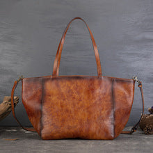 2586 vintage large genuine leather handbag