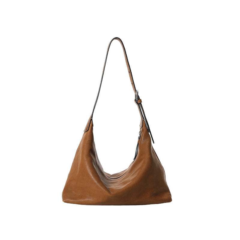 1636 Casual leather large hobo bag for women