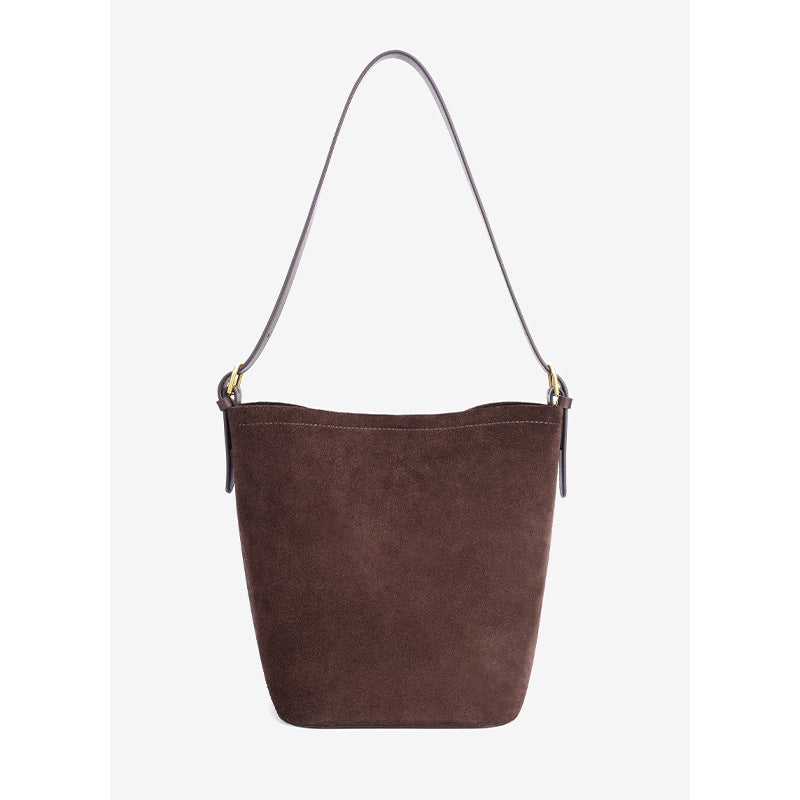 102 suede leather bucket handbag
