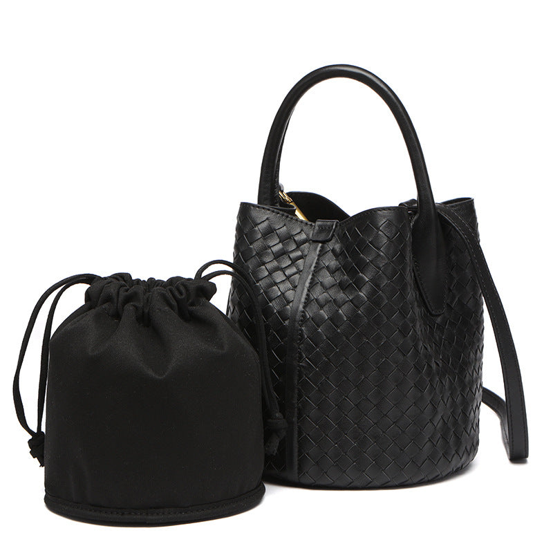 106 sheepskin handmade women bucket bag