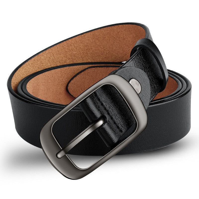 1710 genuine leather pin buckle men's belt