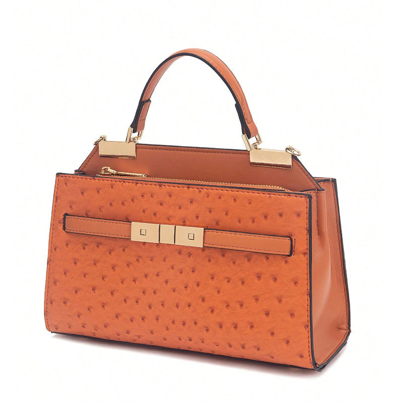 3852 custom-made ostrich leather handbag