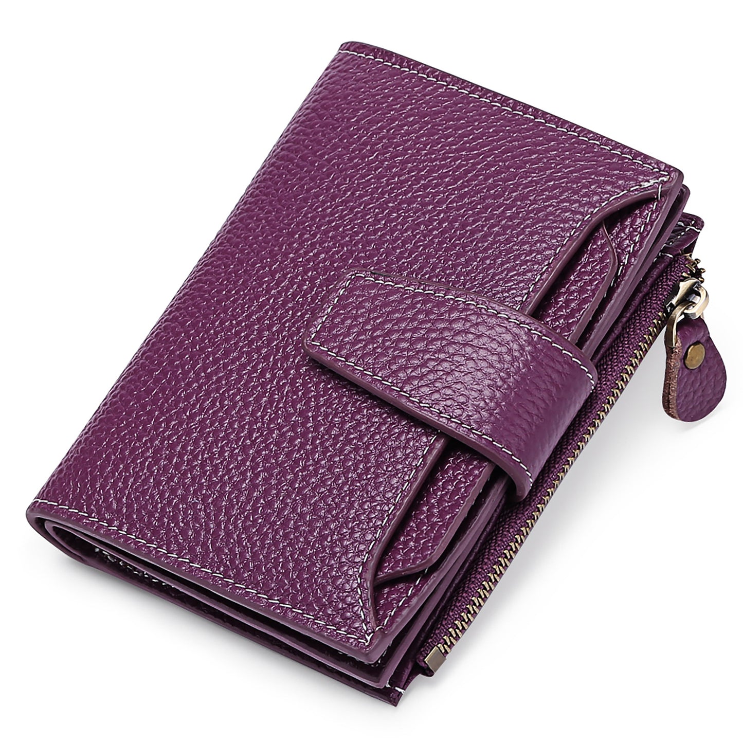 AK-W1 genuine leather short wallet card holder