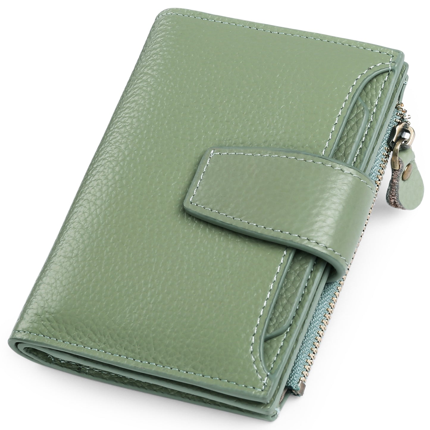 AK-W1 genuine leather short wallet card holder