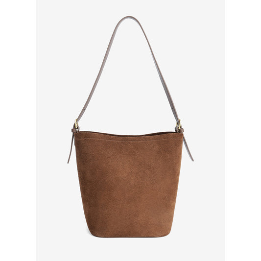 102 suede leather bucket handbag