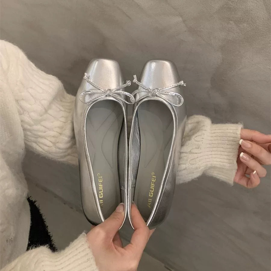 4682 genuine leather women flats