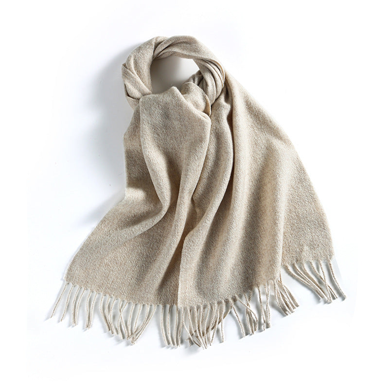 308 100% cashmere solid tassel winter scarf
