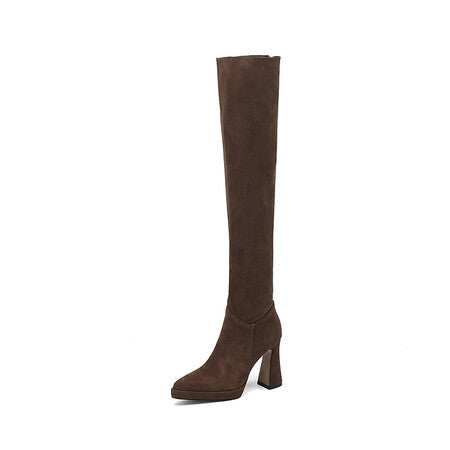 3839 over the knee pointed-toe boots
