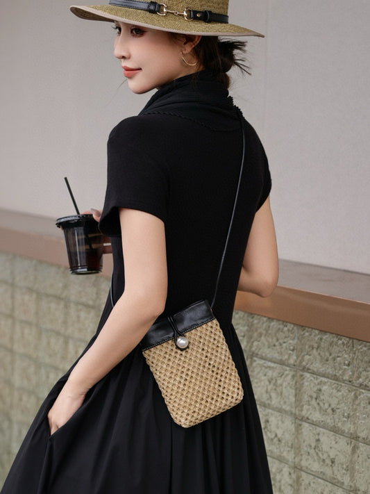 1789 handmade straw crossbody bag