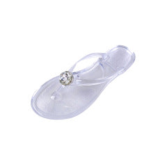 1374 transparent pvc rhinestone women slide