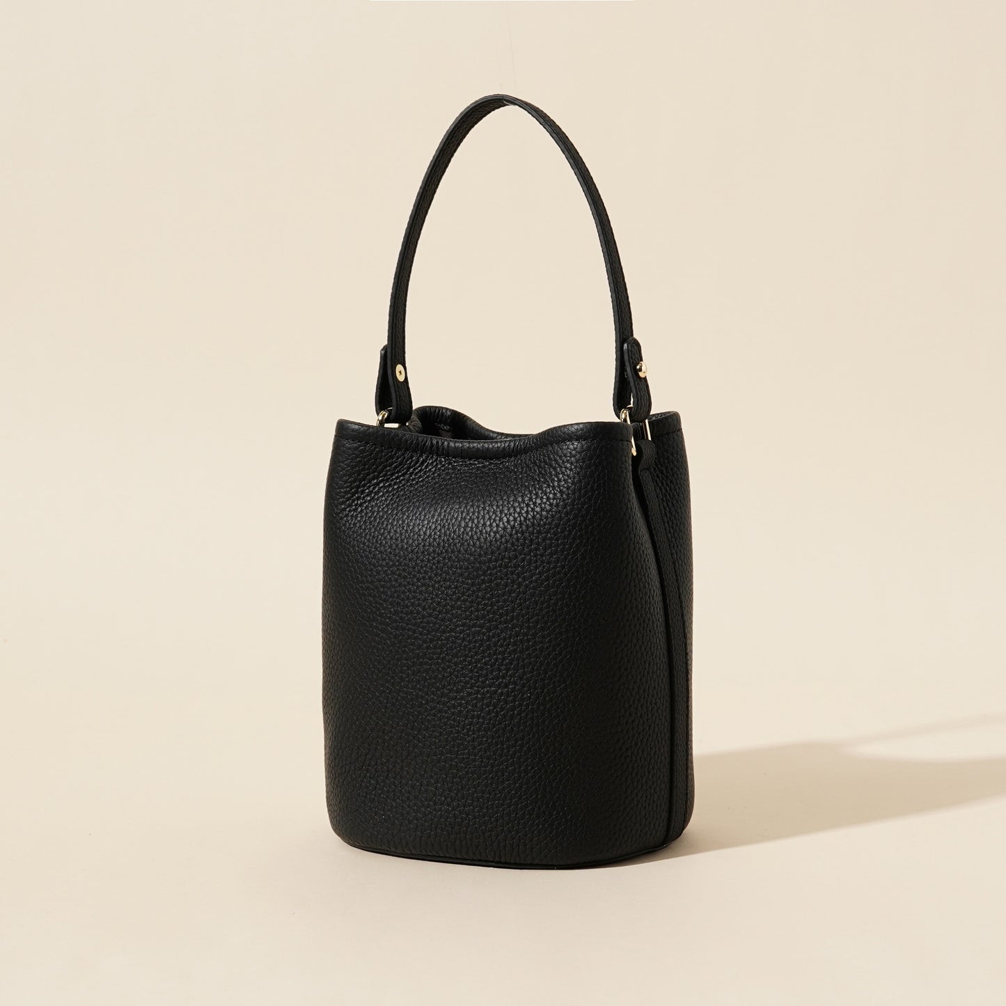 3966 genuine leather mini bucket bag