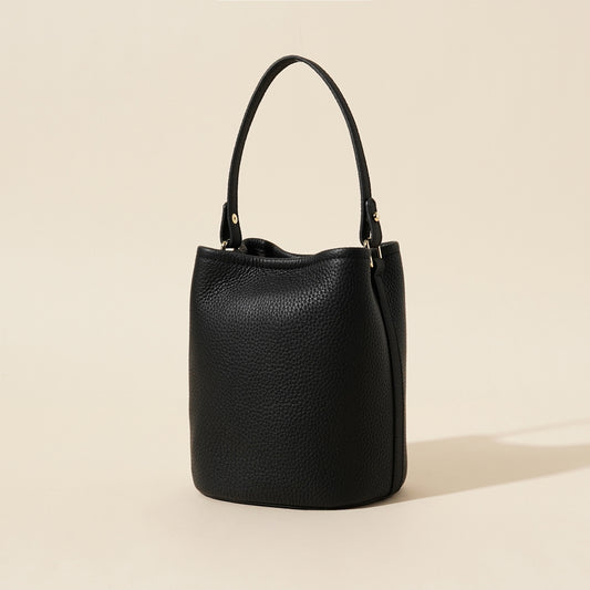 3966 genuine leather mini bucket bag