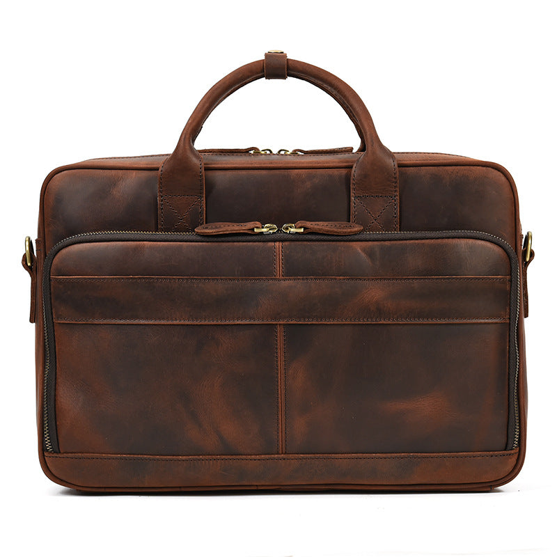 2280 vintage cow leather men's briefcase