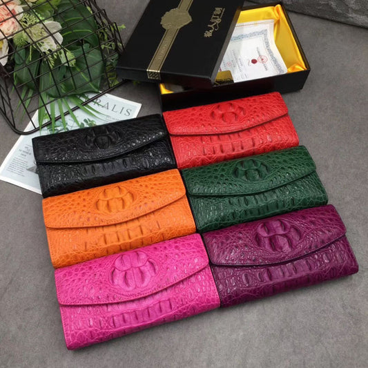 1007 crocodile leather casual clutch