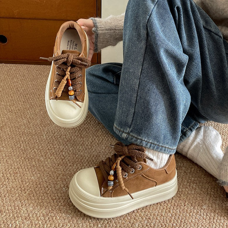 3786 lace-up casual plstform shoes