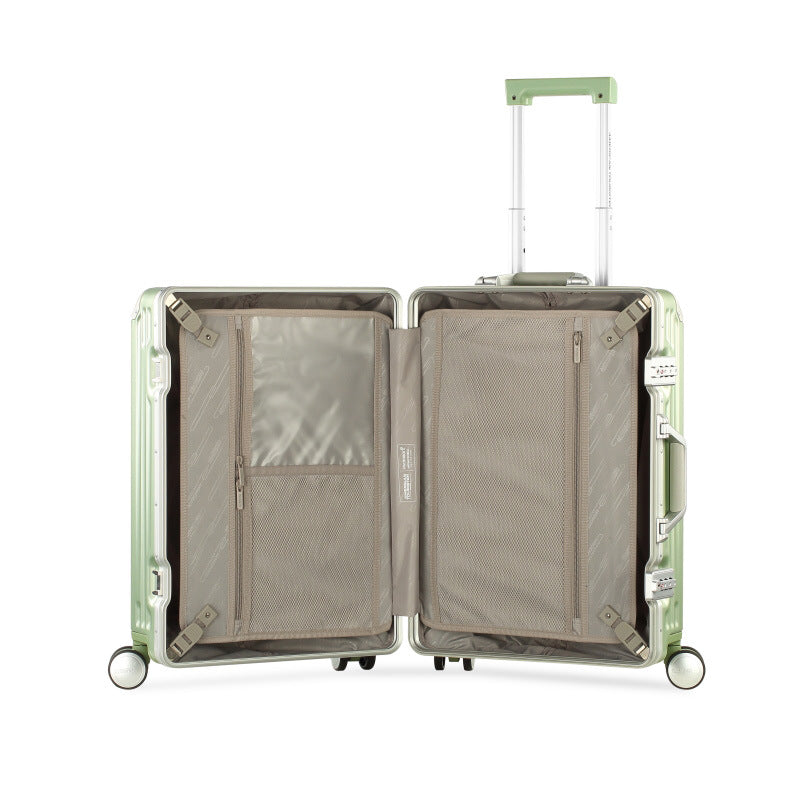 2091- 20inches aluminium suitcase 8 wheel rotating trolley case