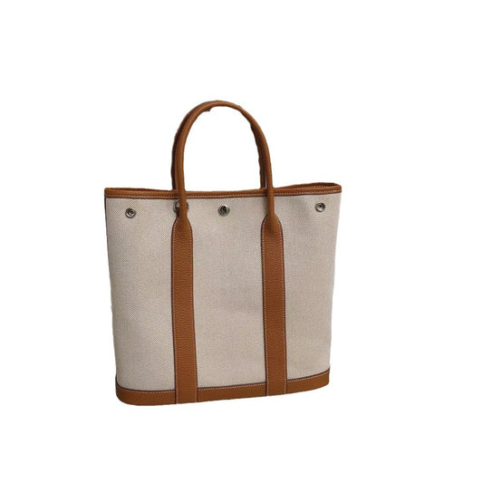 1659 large canvas+ leather handbag