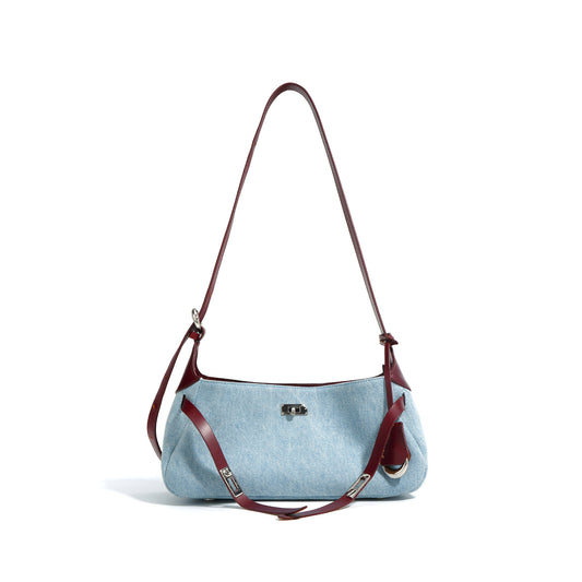 1787 trendy denim leather handbag