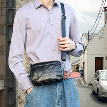 2656 genuine leather  men's crossbody bag