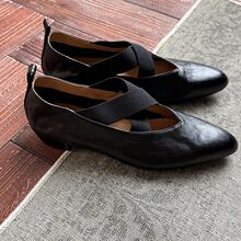 2630 genuine leather cross strap mary jane flat shoes