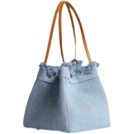 2271 denim canvas bucket bag