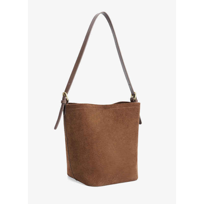 102 suede leather bucket handbag