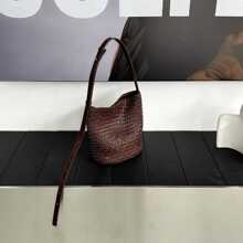2720 small size cowhide handmade bucket bag