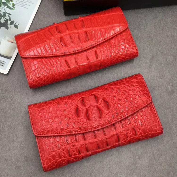 1007 crocodile leather casual clutch