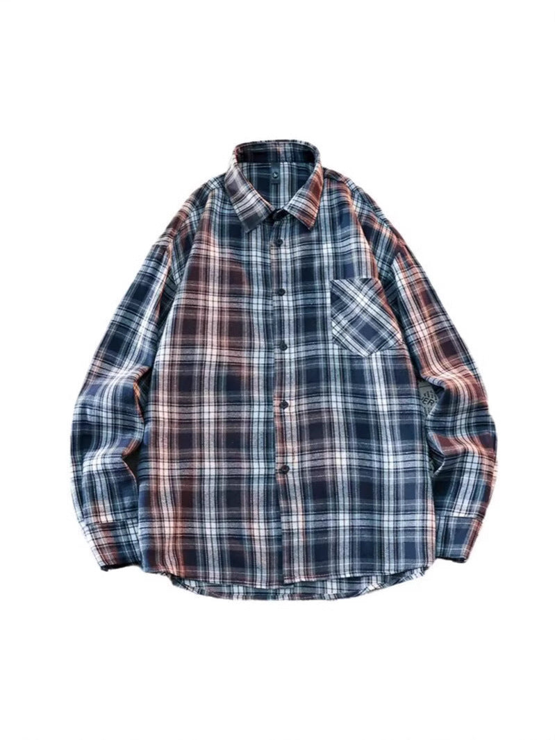 4195 women cotton plaid shirt