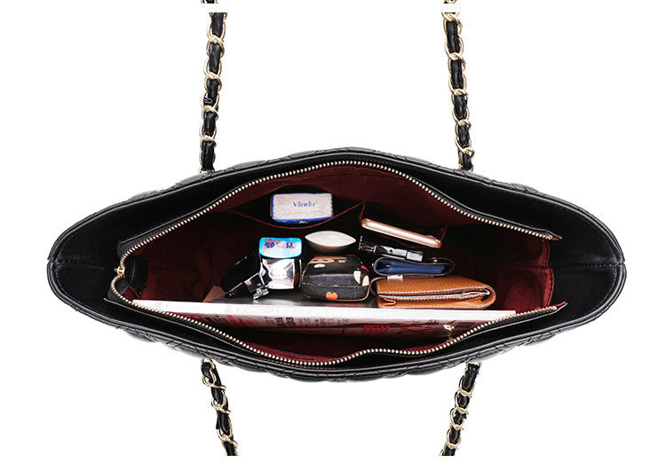 2228 large plaid sheepskin handbag