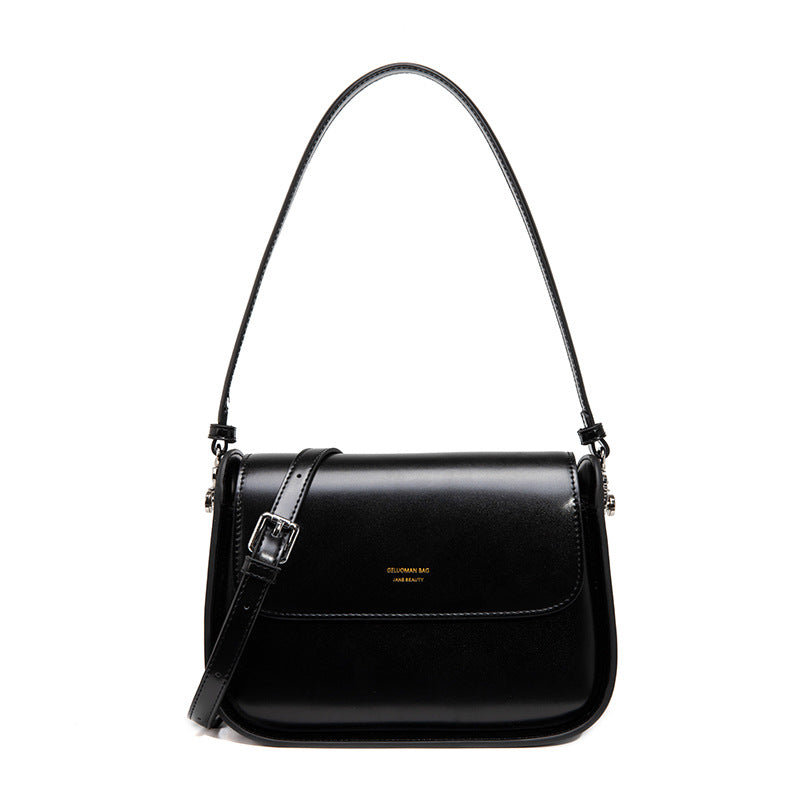 1709 flap solid crossbody bag genuine leather handbag