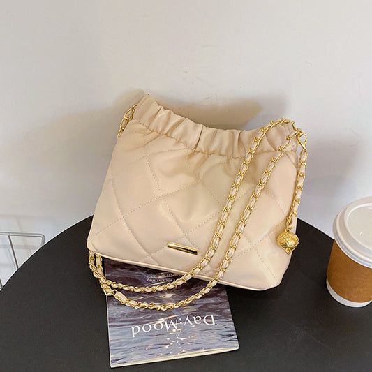 STA-1 Sheepskin plaid chain shoulder bag