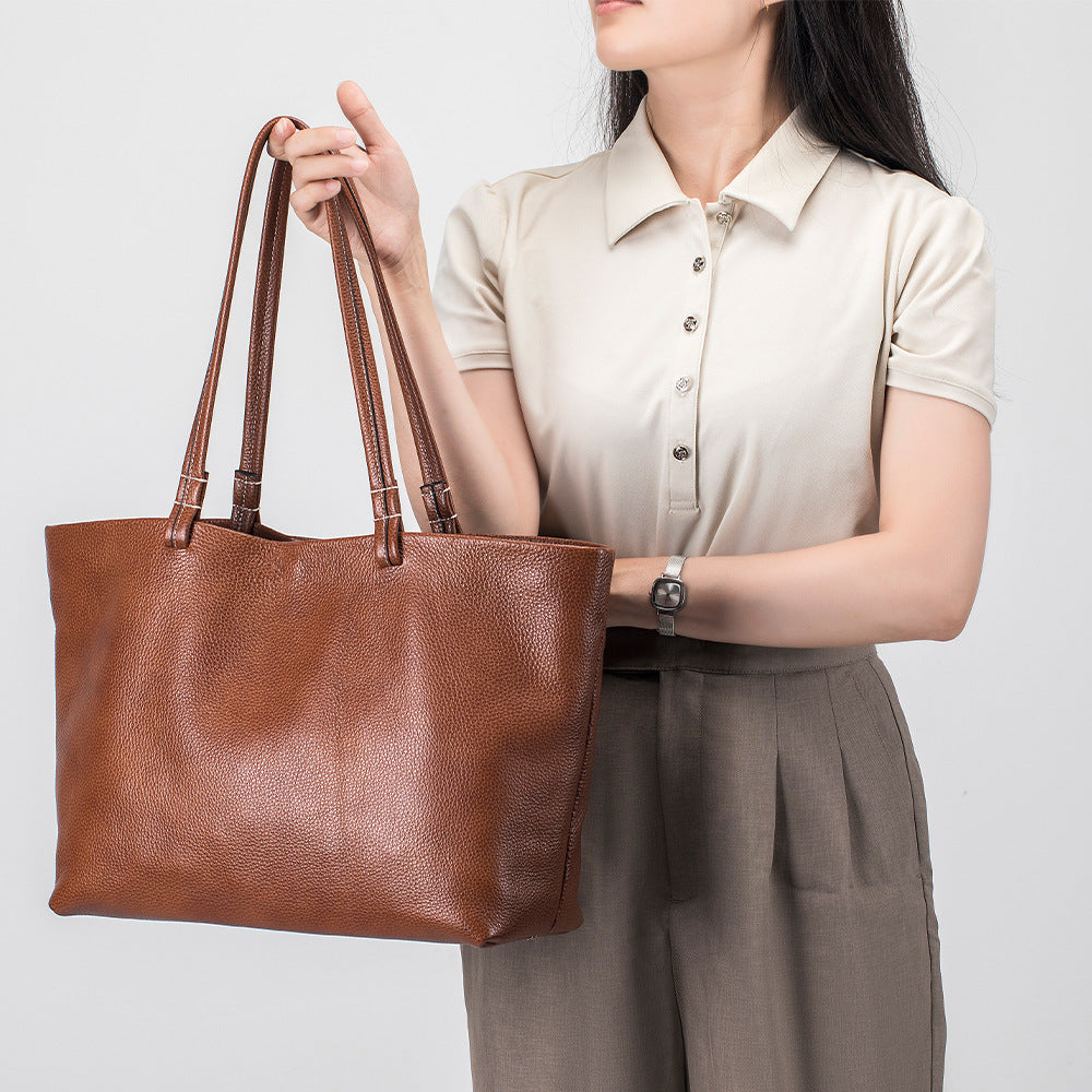2380 large genuine leather shopping totes