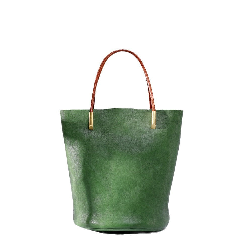 1714 genuine leather bucket handbag