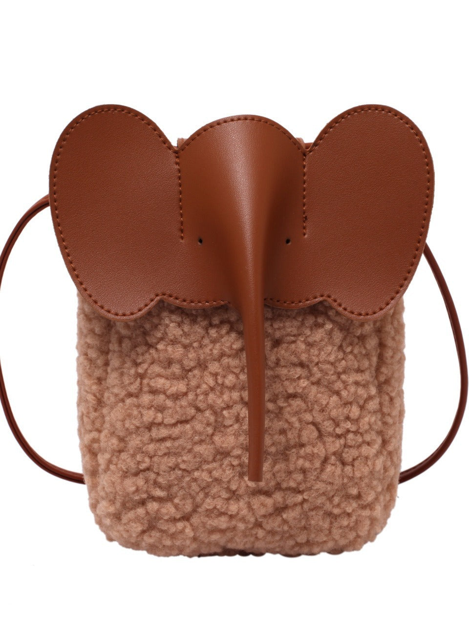 1095 elephant imitation wool phone bag