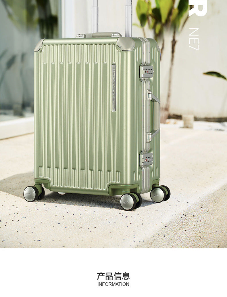 2091- 20inches aluminium suitcase 8 wheel rotating trolley case