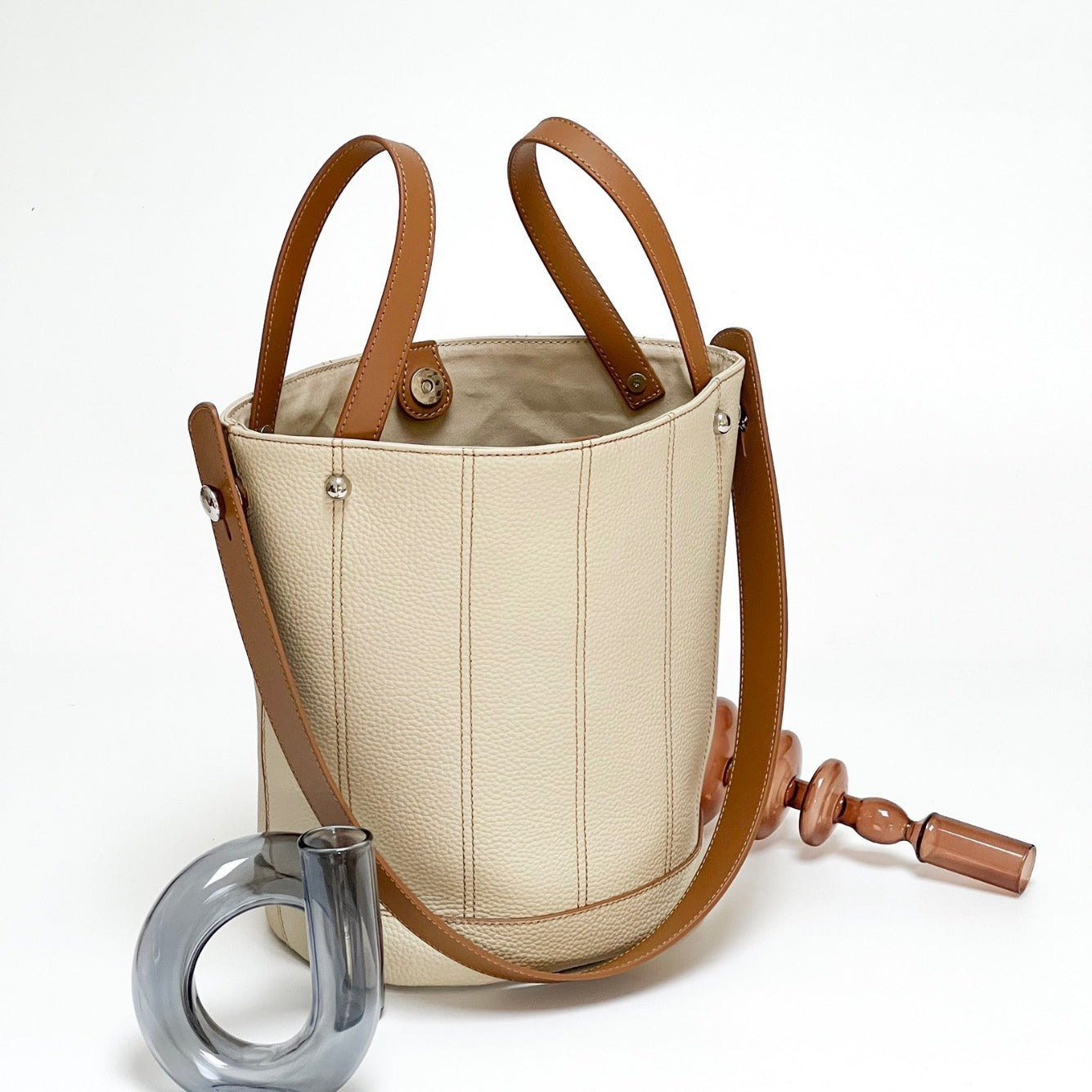 893 small soft bucket leather handbag