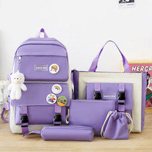 0813H 4pcs/set canvas casual backpack