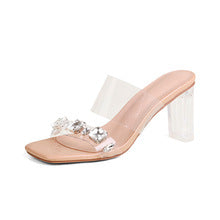 2216 transparent rhinestone sandals