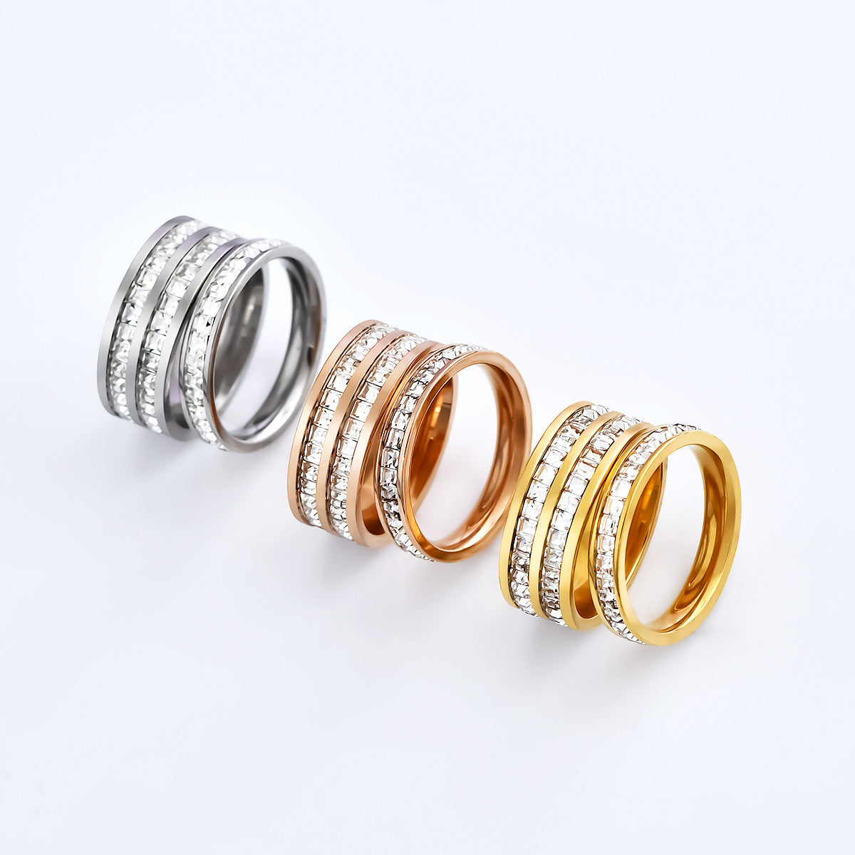 1975 stainless rhinestone rings